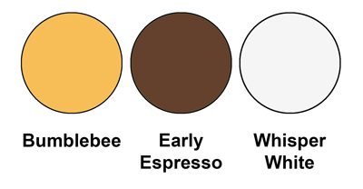 Colour combo mixing Bumblebee, Early Espresso and Whisper White.