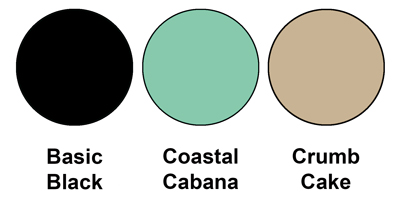Colour combo mixing Basic Black, Coastal Cabana and Crumb Cake.