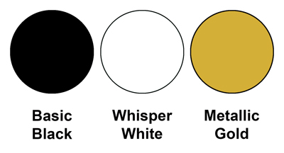 Colour combo mixing Basic Black, Whisper White and Metallic Gold.