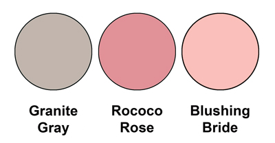 Colour combo mixing Granite Gray, Rococo Rose and Blushing Bride
