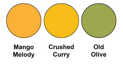 Colour combo mixing Mango Melody, Crushed Curry and Old Olive.