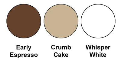 Colour combo mixing Early Espresso, Crumb Cake and Whisper White.