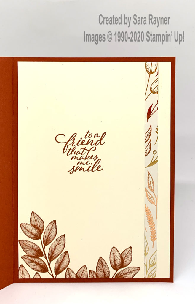 Autumn Fern birthday card inside