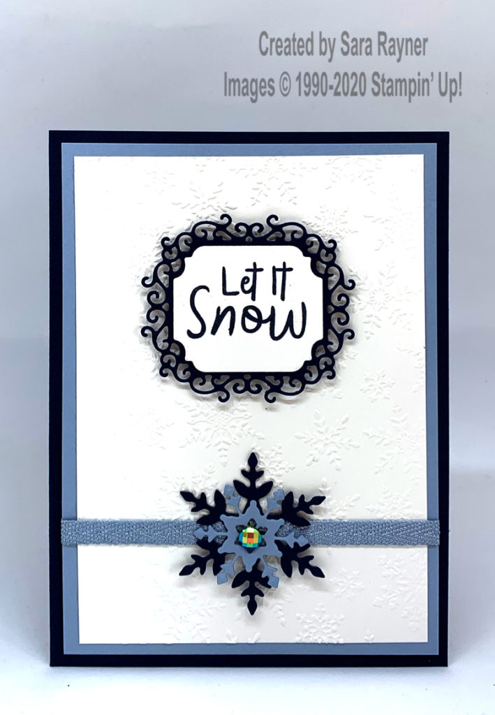 Navy snowflake Christmas card