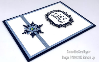 Navy snowflake Christmas card