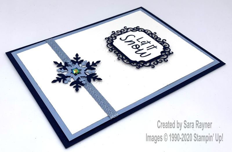 Navy snowflake Christmas card