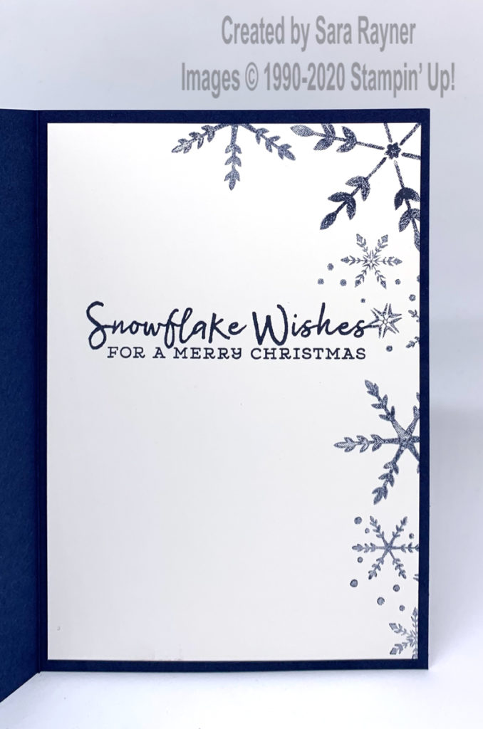 Blue snowflake Christmas card insert