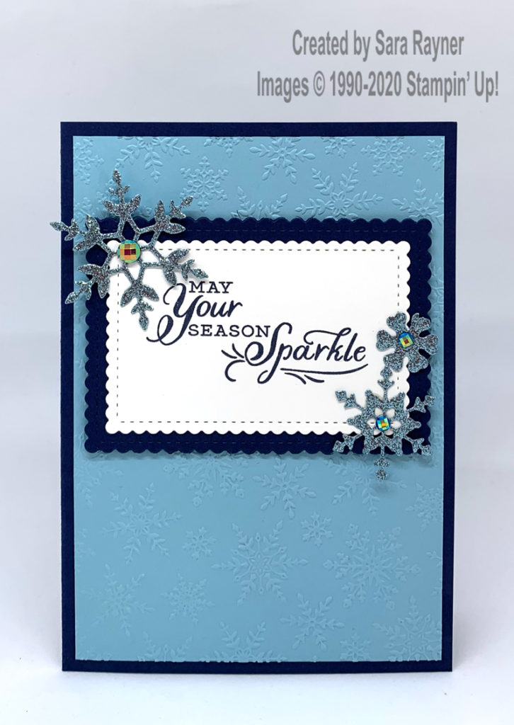 Tutorial for blue snowflake Christmas card