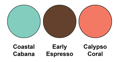 Colour combo mixing Coastal Cabana, Early Espresso and Calypso Coral.