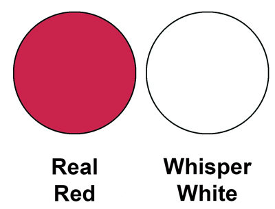 Colour combo of Real Red and Whisper White.