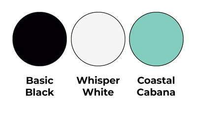 Colour combo mixing Basic Black, Whisper White and Coastal Cabana.