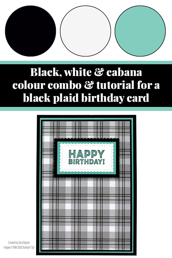 Black plaid birthday card tutorial
