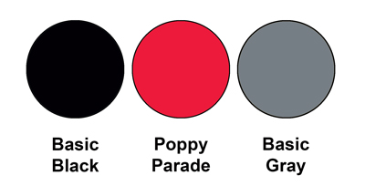 Colour combo mixing Basic Black, Poppy Parade and Basic Gray.