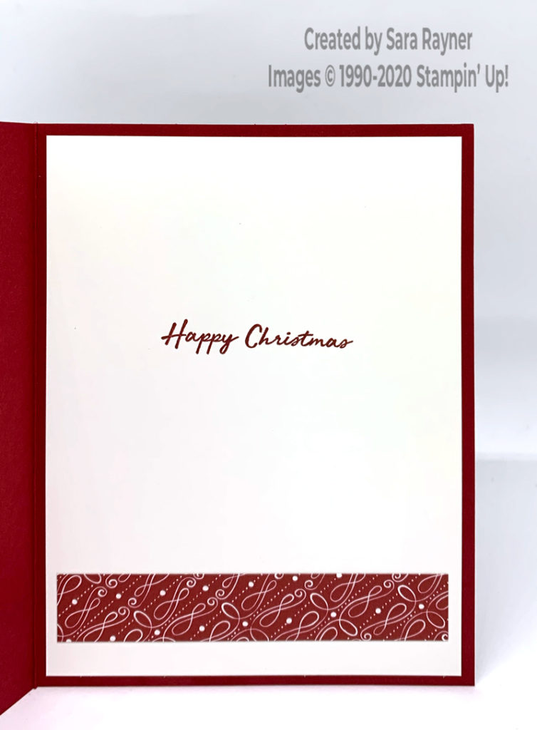 Candy cane Christmas card insert