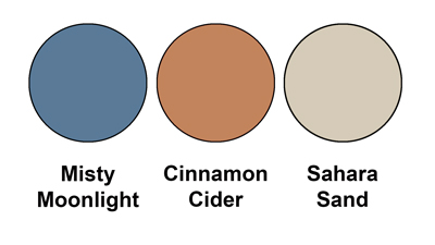 Colour combo mixing Misty Moonlight, Cinnamon Cider and Sahara Sand.