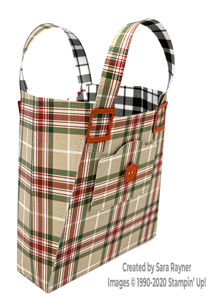 Plaid tidings bag - side view