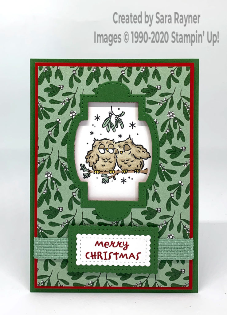 Mistletoe owl Christmas card