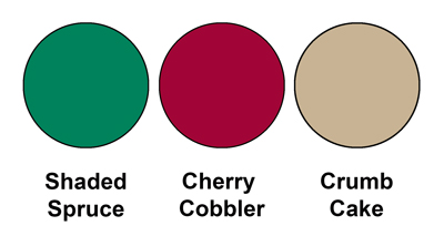 Colour combo mixing Shaded Spruce, Cherry Cobbler and Crumb Cake.