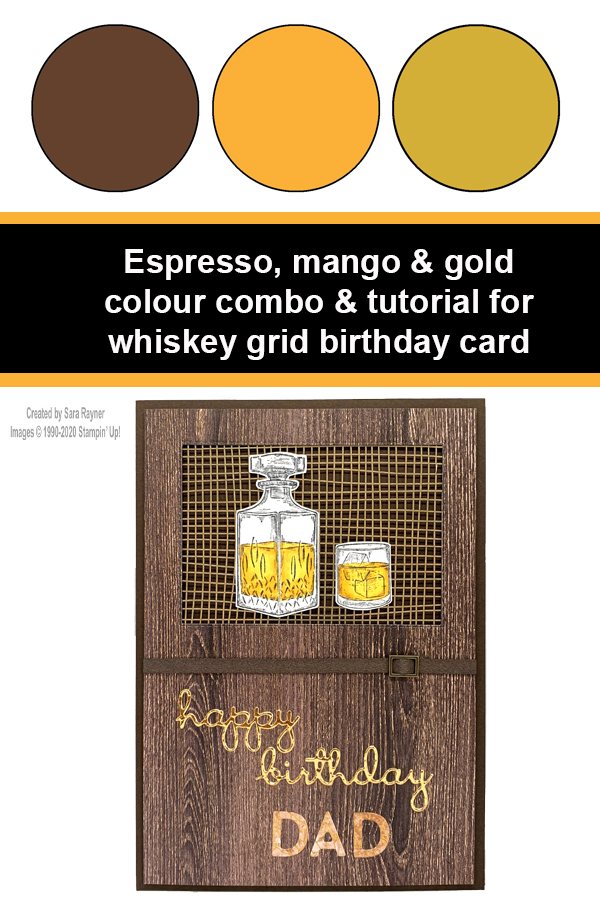Whiskey grid birthday card tutorial