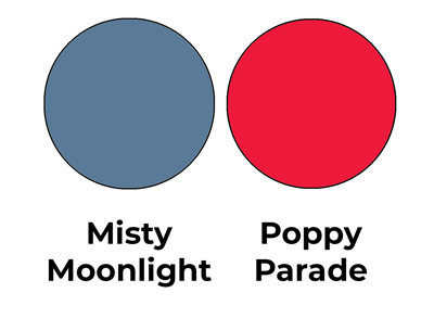 Colour combo mixing Misty Moonlight with Poppy Parade.
