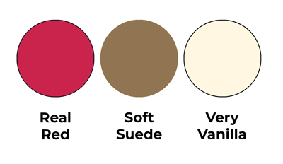 Colour combo mixing Real Red, Soft Suede and Very Vanilla.