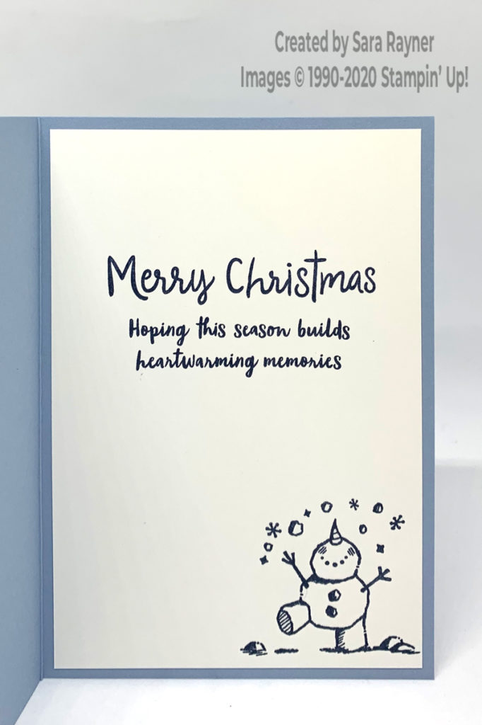 Winter Snowman Christmas card insert