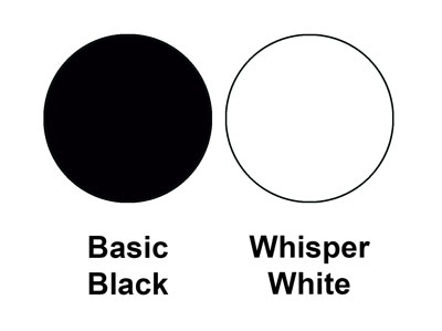 Basic Black and Whisper White colour combo