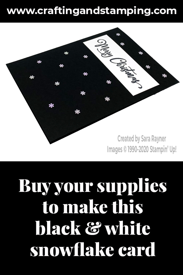 Black & white snowflake card supply list
