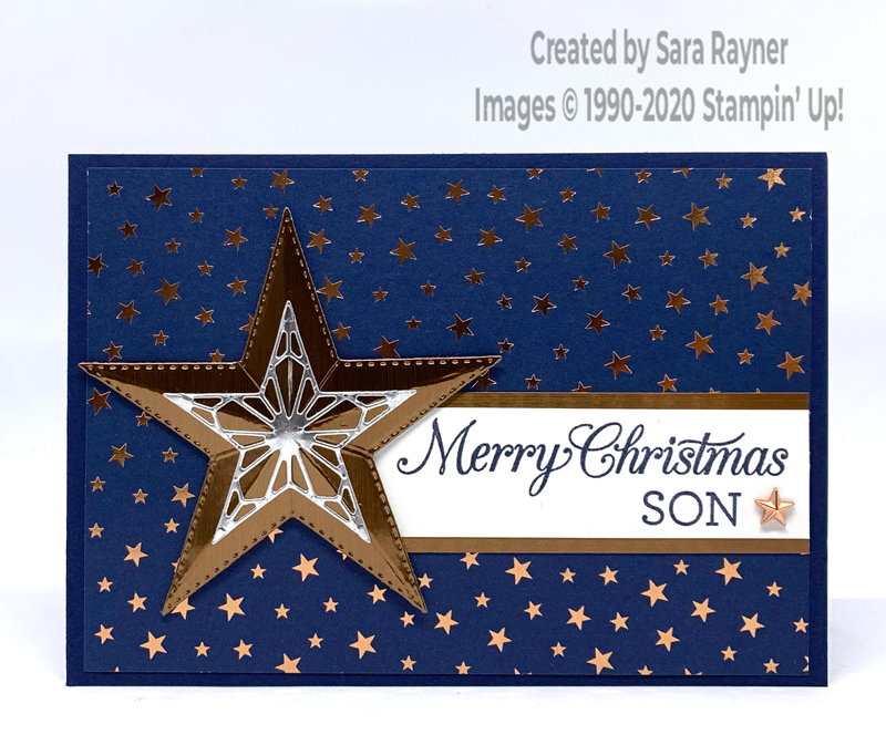 Copper star son Christmas card