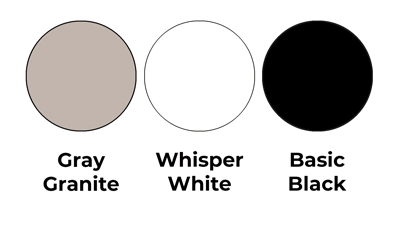 Colour combo mixing Gray Granite, Whisper White and Basic Black.