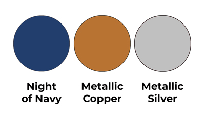 Colour combo mixing Night of Navy, Metallic Copper and Metallic Silver.