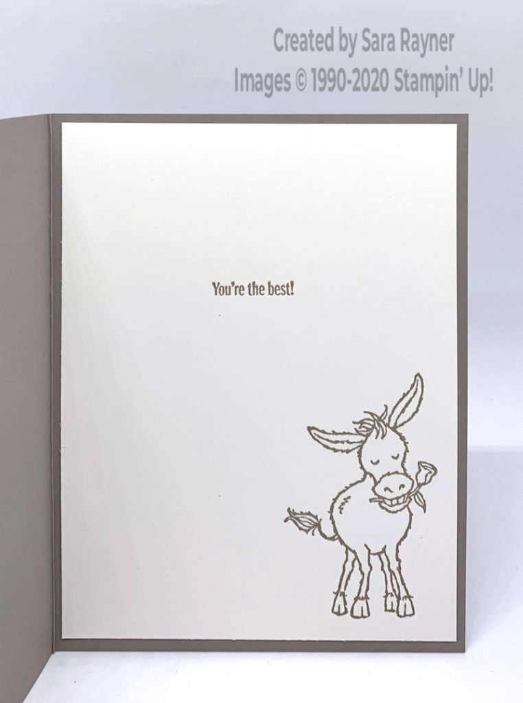 Shimmer donkey hello card insert