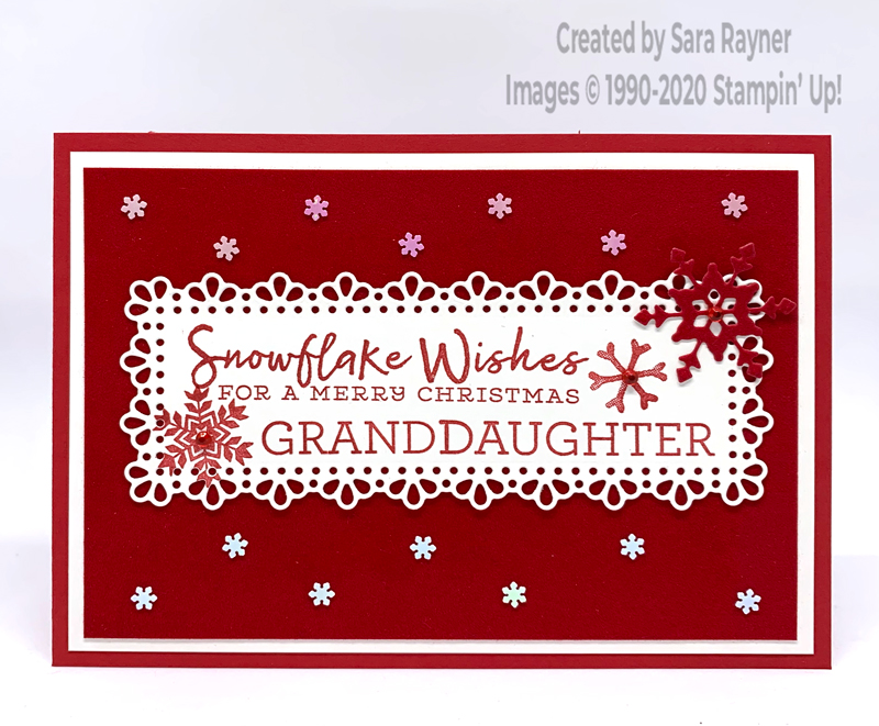 Red Velvet Snowflake Granddaughter card