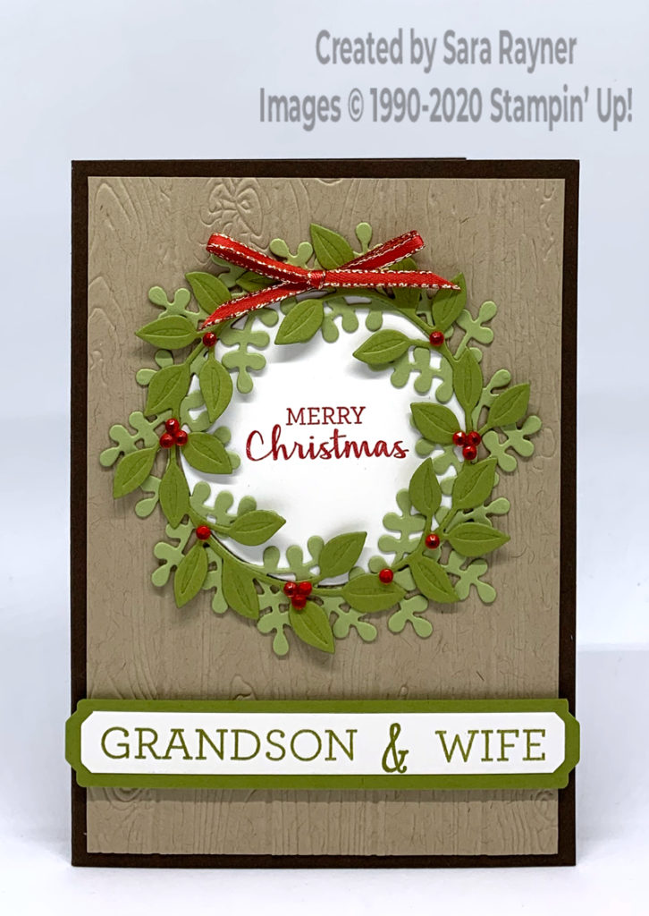 Wreath grandson Christmas card