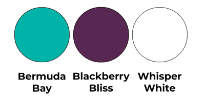 Colour combo mixing Bermuda Bay, Blackberry Bliss and Whisper White