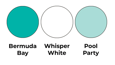 Colour combo mixing Bermuda Bay, Whisper White and Pool Party.