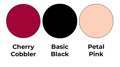 Colour combo mixing Cherry Cobbler, Basic Black and Petal Pink.