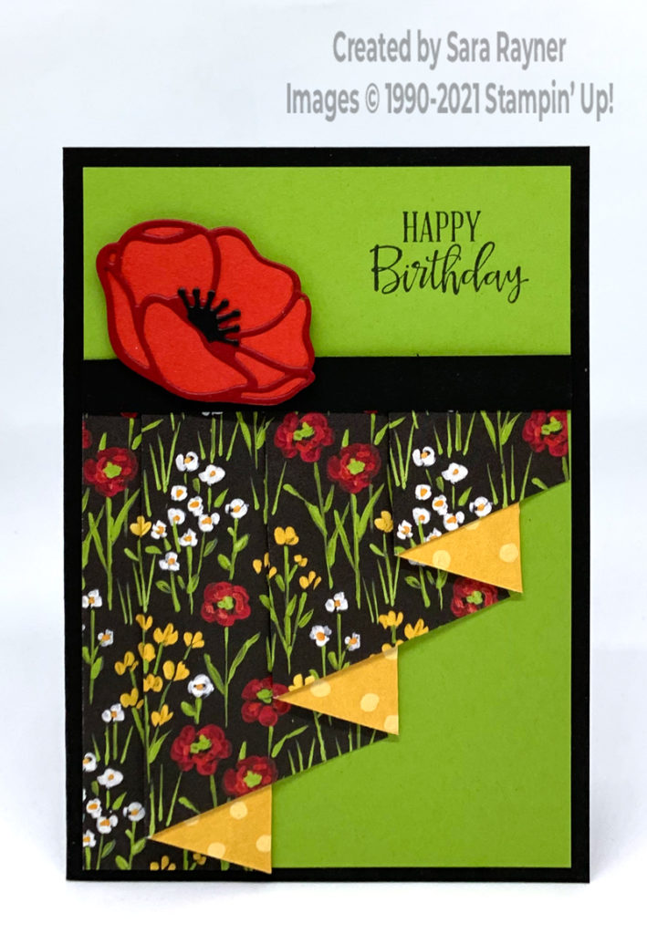 Folded flowers birthday card
