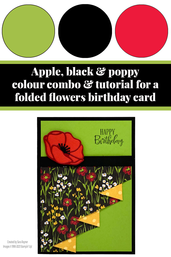 Tutorial for folded flowers birthday card