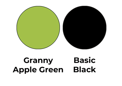 Colour combo using only Granny Apple Green and Basic Black.