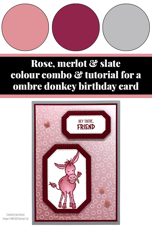 Ombre donkey birthday card tutorial