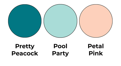 Colour combo mixing Pretty Peacock, Pool Party and Petal Pink.