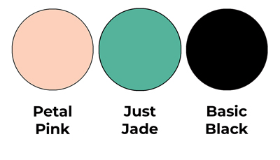 Colour combo mixing Petal Pink, Just Jade and Basic Black