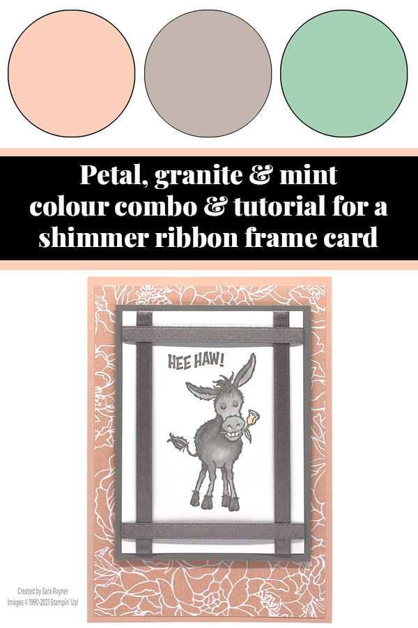 Shimmer ribbon framed donkey birthday card tutorial