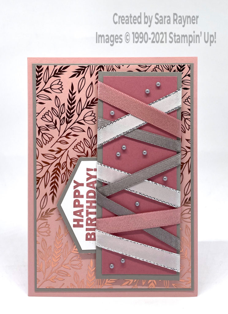 Shimmer ribbon birthday card