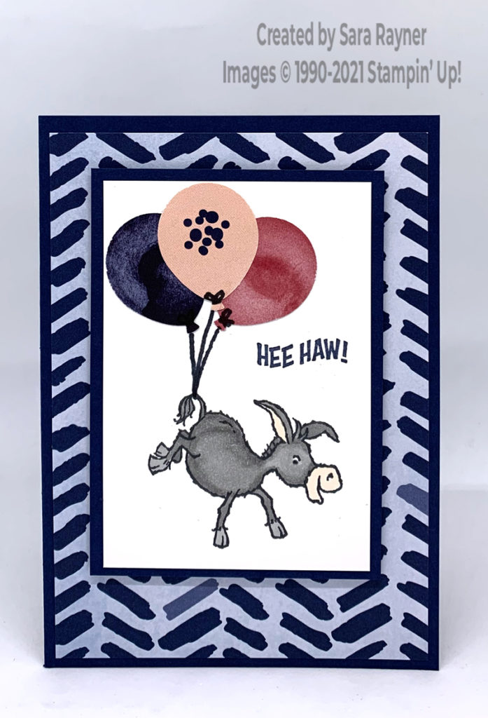 Balloon donkey birthday card