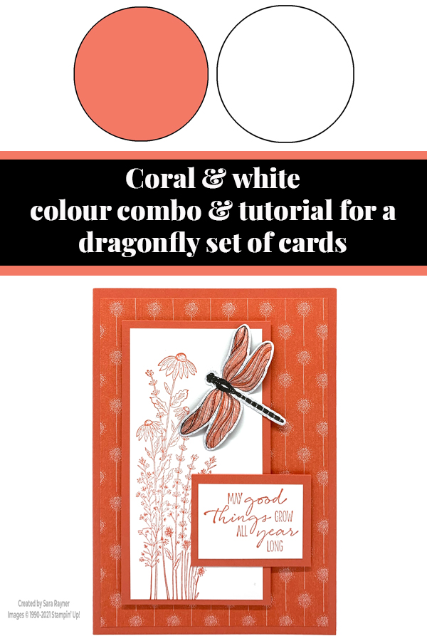 Coral dragonfly card tutorial