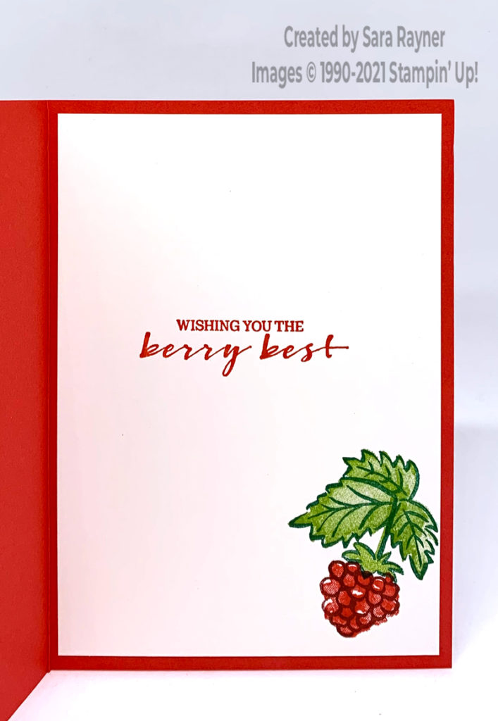Raspberry oval birthday card insert