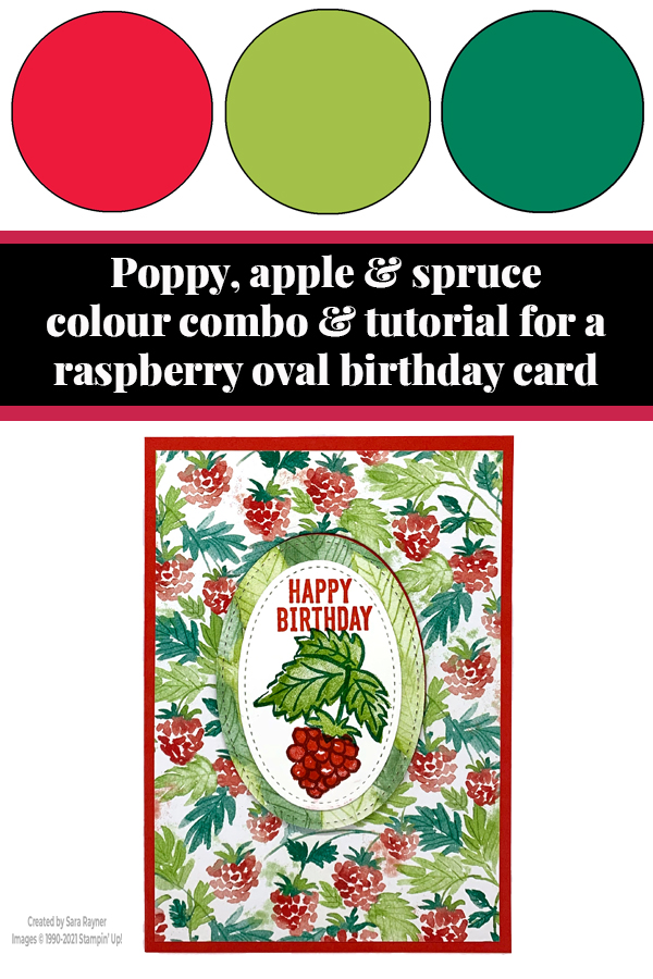 Raspberry oval birthday card tutorial