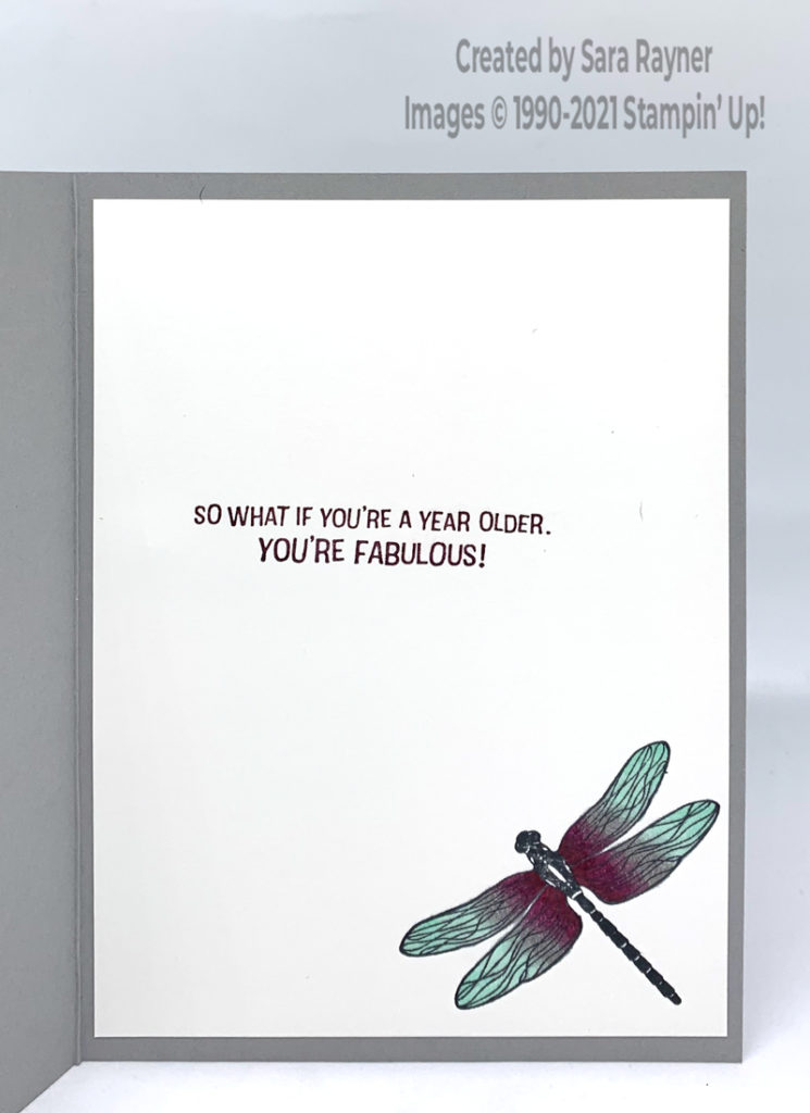 Stained glass dragonfly card insert